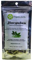 Jiaogulan Capsules (Gynostemma Pentaphyllum) by Majestic Herbs | Organic Best Quality “Southern Ginseng""Herb of Immortality" Longevity Antiaging AMPK Activator 100% Crushed Leaf (100x500mg)