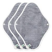 think ECO [Premium Navy 3p] Organic Reusable Cotton Pads, Menstrual Pads, Sanitary Napkins, Premium Line Dot Navy Pattern, 3 Pads (PDN_Day Pad)