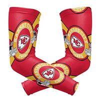 Kansas City Chiefs Cooling Arm Sleeve (Pair) - Elbow Brace Support Sun UV Protection for Men & Women - Sports Sleeves for Basketball Baseball Softball Volleyball