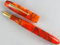 Edison Collier Persimmon Swirl 18K Gold Nib Broad Point Fountain Pen - COLLIER-PS-18B