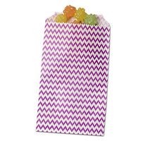 25ea - 8-1/2 X 11 Purple Chevron Merchandise Bag-Pkg
