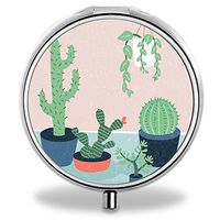 Custom Wanchang Pill Case, Cactus Round Compact 3 Metal Portable Pill Container for Daily Use