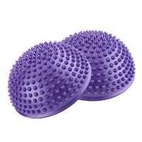 SolUptanisu Massage Balls, Semi-Circular Stone Yoga Massage Durian Ball Pilates Yoga Balls Point Roller PVC Inflatable Massage Balls Tip Fitball Fitness Exercises Balance Trainer (Purple)