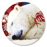 Polar Bear Christmas Envelope Seals - Set of 144 Self-Adhesive, Flat-Sheet, 1-1/2" Sticker Seals, By Colorful Images
