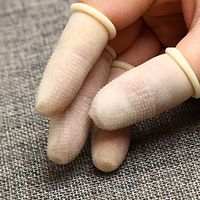 100 PCS Disposable Latex Finger Cots,Anti-static Rubber Fingertips Nitril,Safe work, protect your hands (Color : White, Size : L, UnitCount : One pack)