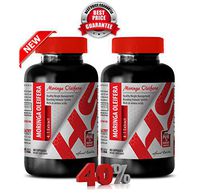 Moringa oleifera Capsules Organic - Moringa OLEIFERA Leaf Powder 1200 MG 4:1 Extract - Increase Circulation (2 Bottles)