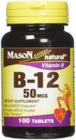 Mason Vitamins Mason B 12 50mcg Tablets