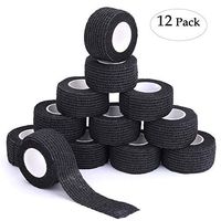 Self-Adhesive Cohesive Wrap Bandage Flexible Stretch Tape Athletic Strong Elastic First Aid Tape for Wrist, Ankle Sprains, Swelling 12 Packs, 1Inch X 5Yards