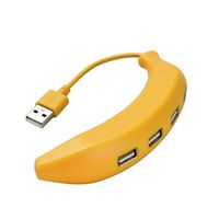 Sudroid High Speed USB 2.0 Hub 4 Port Portable Splitter Cable Adapter Creative Extender Adorable Fruit Vegetable Shape Design for PC Mac Laptop Notebook (Banana)