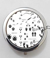 BlackKey Paw Pattern Of Animal 3-Compartment Decorative Pocket Gift Box Case Organizer for Pill, Color 1 -1352