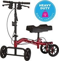 NOVA Medical Products Heavy Duty Knee Scooter, Steerable Knee Scooter with 400 lb Weight Capacity, Bariatric Knee Walker, Crutch Alternative, Metallic Red Color