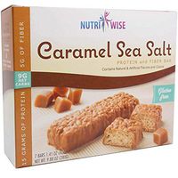 NutriWise - Divine Caramel Sea Salt Bars | 7/Box | High Protein Gluten Free, High Fiber, Low Fat, Low Carb, Low Calorie