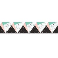 Eureka White, Black, Pink, and Green Confetti Pattern Extra Wide Bulletin Board Trim and Classroom Decoration Strips, 12pcs, 3.25'' x 37''