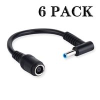 Tip Adapter for HP Connector Converter 7.4x5.0mm to 4.5x3.0mm for HP Stream Spectre Pavilion Envy Elitebook Split Chromebook; DC Dongle for HP Notebook Adapter Replacement Power Cord(6PACK)