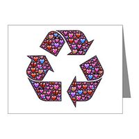 Note Cards (20 Pack) I Love to Recycle Symbol with Hearts