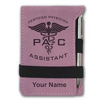 Mini Notepad, PA-C Certified Physician Assistant, Personalized Engraving Included (Pink)