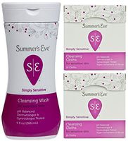 Summer's Eve Simply Sensitive, Cleansing Combo Pack, 2-16 Count Cloths, Plus 1-9 Ounce Wash