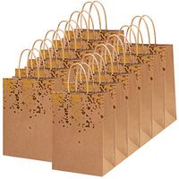 Cooraby 18 Pieces Paper Bags Bronzing Kraft Bag Hen Party Bags Bride Gift Birthday Bag with Handle for Wedding Parties Keepsake Night Celebrations (Bronzing)