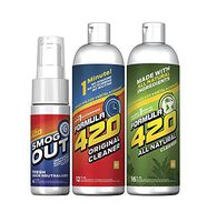 Formula 420 Smog Out Variety Pack : 1 Bottle Formula 420 - Smog-Out, 4 oz, 1 Bottle Glass Metal Ceramic Pipe Original Cleaner 12 oz & 1 Bottle All Natural Formula 420 Pipe Cleaner - Cleans - Glass,
