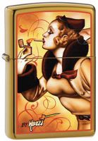 Custom Zippo Lighter Mazzi Windy Girl Harvest Bronze FREE ENGRAVING
