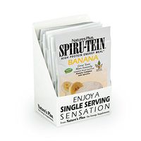 NaturesPlus SPIRU-TEIN Shake - Banana Flavor - 8 Packets, Spirulina Protein Powder - Plant Based Meal Replacement, Vitamins & Minerals For Energy - Vegetarian, Gluten-Free - 8 Servings