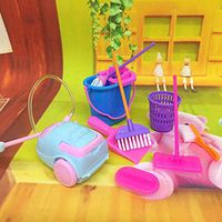 Ocamo 9Pcs Simulation Home Cleaning Tools, Mini Floor Broom Mop Dust Toy