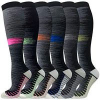 Compression Socks for Women & Men 6 Pairs 15-20 mmHg is Best for Graduated Athletic, Running, Travel, Flight, Nurses
