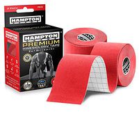 (2 Pack) Kinesiology Tape for Physical Therapy Sports Athletes – Latex Free Elastic, 16ft Water Resistant Kinetic Uncut Kinesio Tape for Knee Pain, Elbow & Shoulder Muscle - Red