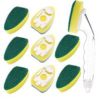 9 Pack Dish Wands Set,1 Dish Wands and 8 Refills Sponge Heads,Heavy Duty Dish Wand Brush Replacement Sponge Dish Wands Pads for Kitchen Sink Cleaning Brush