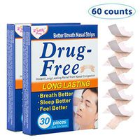 ifory 60 Counts Medium Better Breath Nasal Strips Nose Strips for Snoring Congestion Due to Colds & Allergies for Breath Better, Sleep Better, Snore Reducing Aids with Drug-Free and Long Lasting