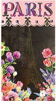 Punch Studio Gold Foil Gem Embellished Long Notepad, Paris in Bloom 63330