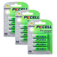 AA Rechargeable Battery 600mAh 1.2v Ni-mh Type Battery Count:Pcs (12)