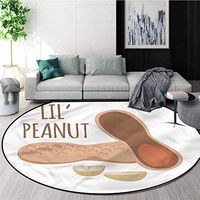 RUGSMAT Food Round Rug Kid Carpet,Shelled Peanut Natural Snack Circle Rugs for Living Room Round-59