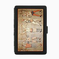 Perfection In Style Black Color Metal Cigarette Case D-198 Fly Celebrated Clowns