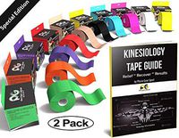 Physix Gear Sport Waterproof Kinesiology Tape 16ft Uncut Roll with 82pg EGuide - Ktapes Kinesiology Tape, Knee Tape for Knee,  Muscle Tape Kinesiology Tape for Sports Taping, Weightlifting Tape