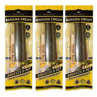 King Palm - Slim Size - Squeeze & Pop Pre Rolls - Banana Cream Flavored - Natural Pre Wrap Palm Leafs - Organic Wraps - Flavored Pre Rolled Cones - Flavored Wraps (3 Packs, 6 Rolls)