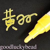 MAZIMARK--Universal Waterproof Permanent Paint Marker Pen Car Tyre Tire Tread Rubber Metal (yellow)