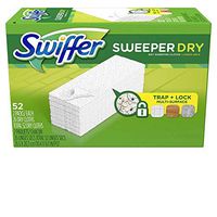 Swiffer Sweeper Dry Mop Refills for Floor Mopping and Cleaning, All Purpose Floor Cleaning Product, Unscented, 52 Count - 2-Pack
