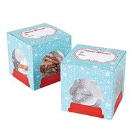 Snowflake Snow Globe Christmas Cookie Boxes, 12 Count