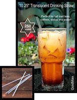 250 count 10.25" Translucent Drinking Straws, Perfect for Tall Drinks