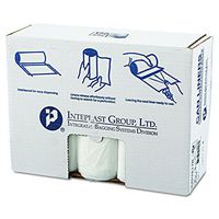 Inteplast Group S404817N 40-45 Gallon Capacity, 48" Length x 40" Width x 17 Mic Thickness, Natural Color, HDPE Commercial Coreless Institutional Trash Can Liner (Case of 10 Roll, 25 Bags per Roll)