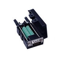 Anmbest 1PCS 3+9 VGA Quick Connector DB15 3Row Solderless Serial Plug to 15-pin Port Terminal Male Adapter Connector Breakout Board with Case Long Bolts Tail Pipe