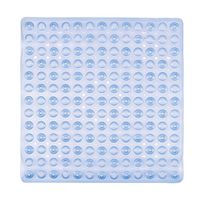 DMI Non-Slip Suction Cup Shower Mat with Drain Holes for Tub or Shower, 21 Inch Square, Blue