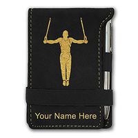 Mini Notepad, Gymnast Man, Personalized Engraving Included (Black)