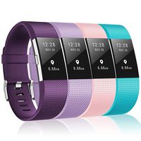 ZEROFIRE Compatible for Fitbit Charge 2 Bands, Adjustable Sport Wrist Bands Strap for Fitbit Charge 2, Women, Men, Pack of 4