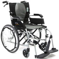 Karman Ergonomic Wheelchair Ergo Flight in 16 inch Seat, Pearl Silver Frame