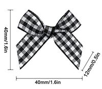 16 Color Pre-Tied Black+White Satin Gift Bows (Pack of 50)