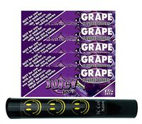 Herb Airtight Tube Pocket Protector with Juicy Jay's Grape 1.25 Flavored Hemp Rolling Papers 5 Count DC Crafts Nation- Happy Face