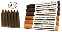 Total Furniture Repair System -Scratch Restore & Repair Touch-Up Kit - Felt Tip Markers, Wax Stick Crayons 24 Pcs