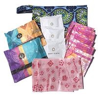 Menstruation Kit - First Period Kits for Girls On The Go - 16 Pieces - Sanitary Pads, Wipes, Panty Liners, Disposal Bags, Zippered Purse (Blue)